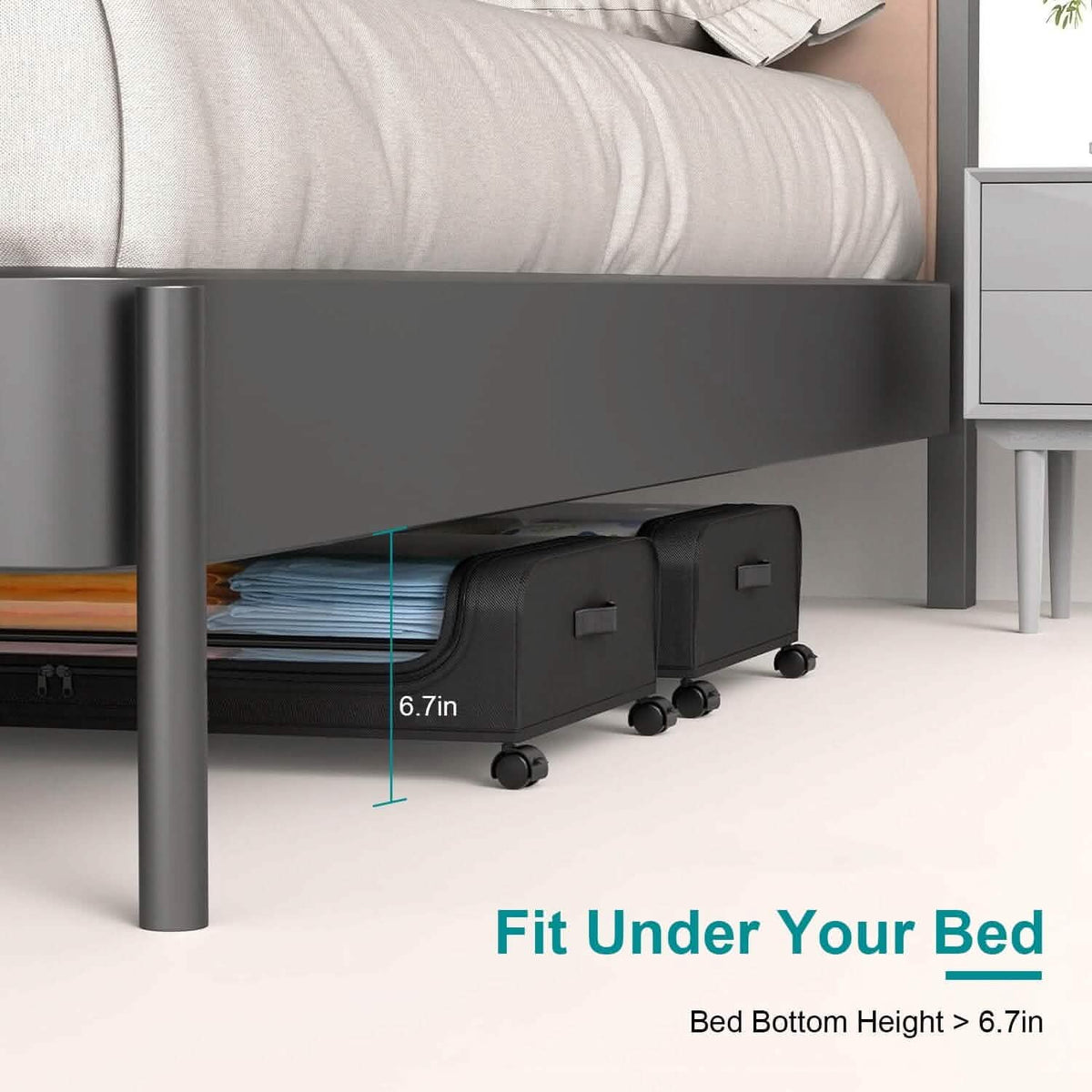 Under-Bed Storage Drawer with Wheels Multipurpose with Clear Window & Label