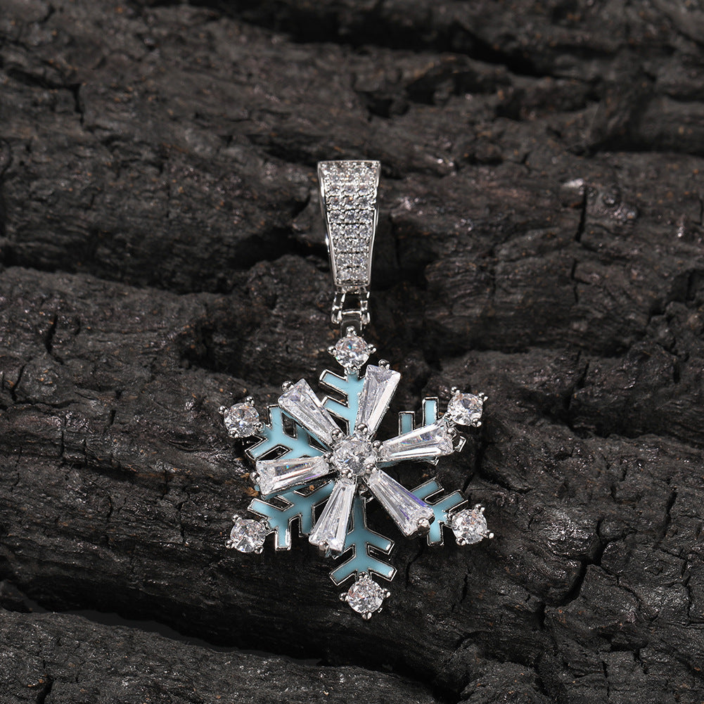 Winter rotating snowflake luminous oil drop pendant