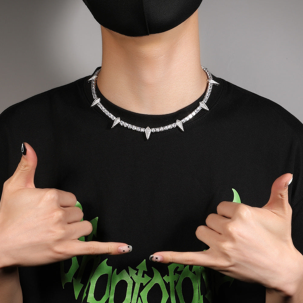 Hip-hop Black Panther zircon tennis chain
