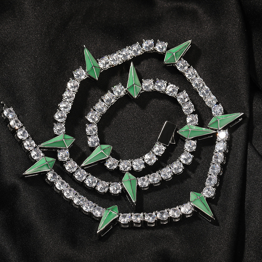 Hip-hop Black Panther zircon tennis chain