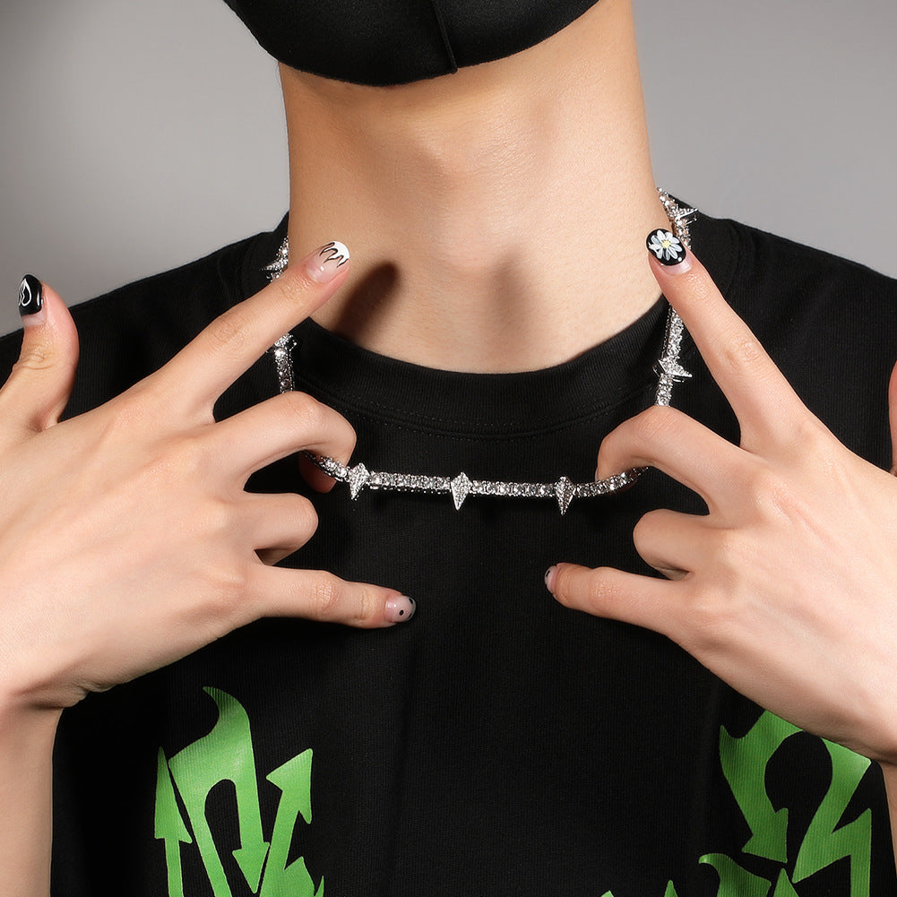 Hip-hop Black Panther zircon tennis chain