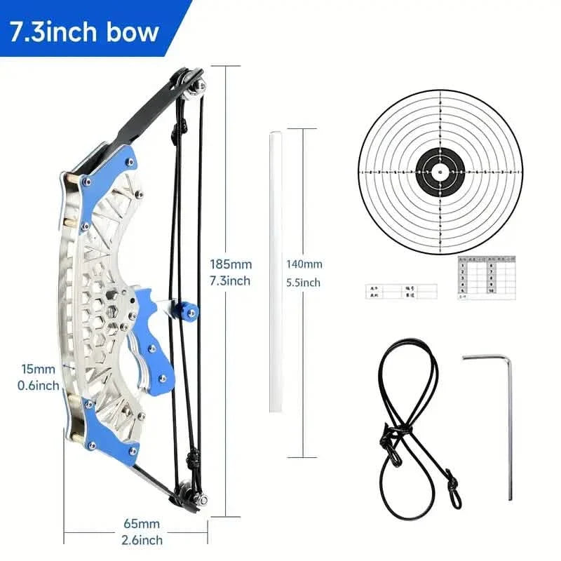 Mini Archery Bow Set – Right/Left Hand, Metal Compound Bow, Shooting Practice