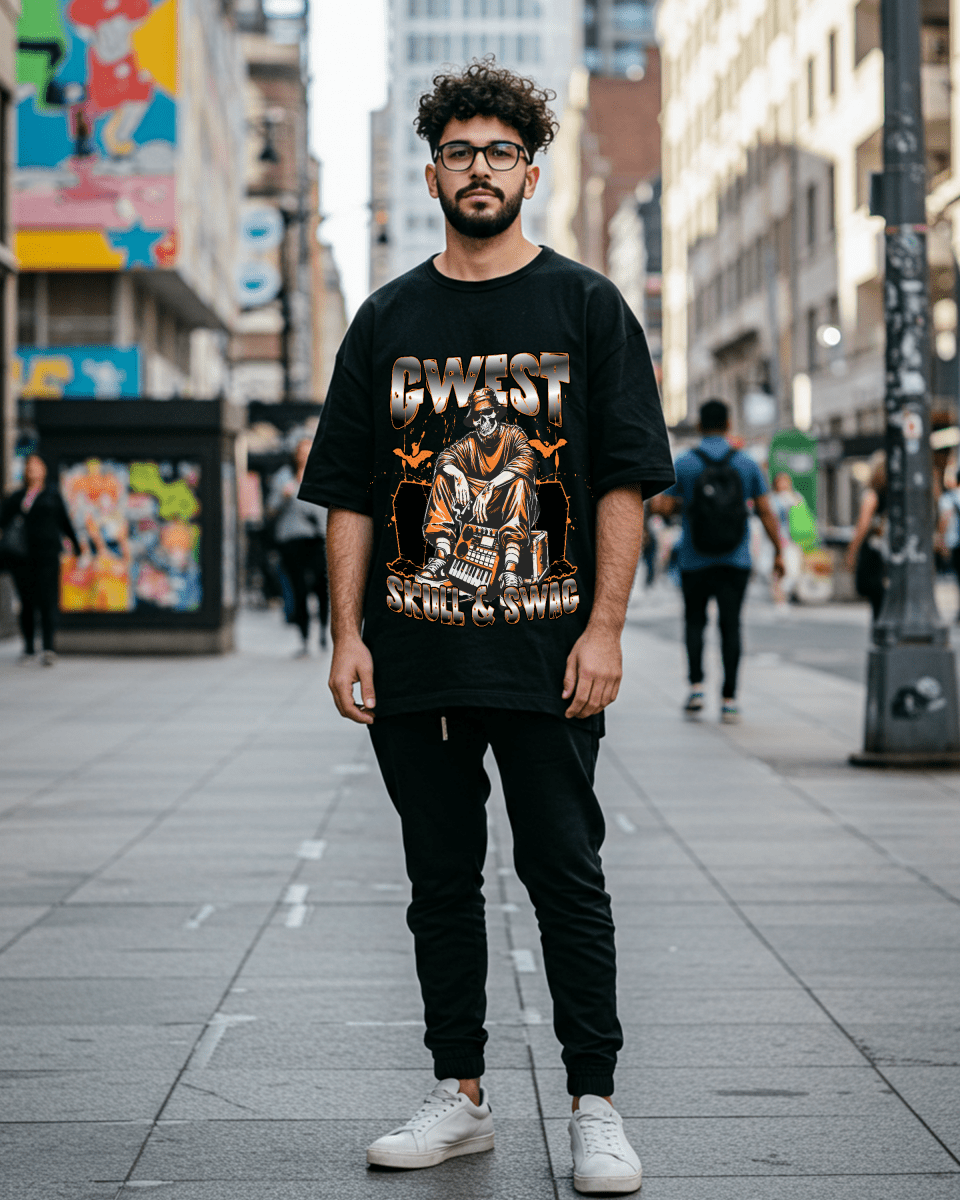 G West Skull & Swag Oversized Men's T-Shirt