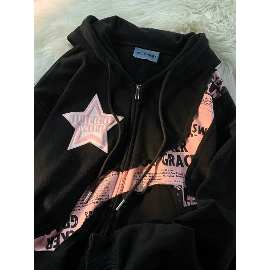 Y2K Vintage Zip-Up Hoodie